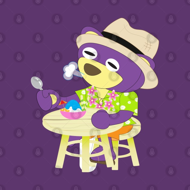 Mr.Purple bear in Hawaii shirt with shaved ice by Figaro-17