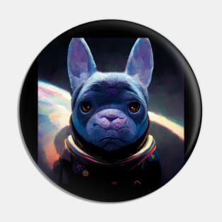 Alien French Bulldog Astronaut Pin