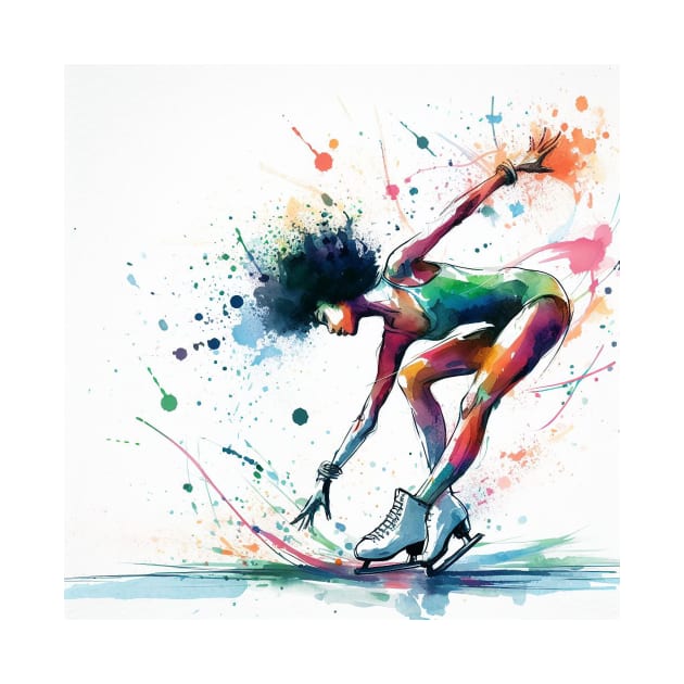 Artistic impression of a woman figure skating by WelshDesigns