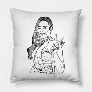 Girl Sketch 2 Pillow