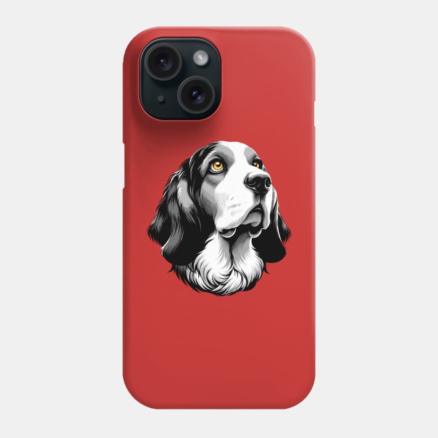 Stunning and Cool Basset Fauve de Bretagne Monochrome and Gold Portrait for Father's Day Phone Case by ArtRUs