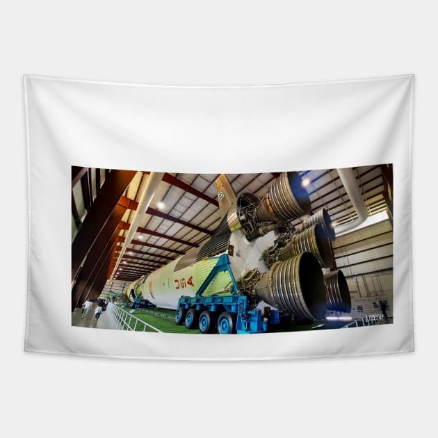 rocket in space launch photograph in texas travel Tapestry by jorge_lebeau