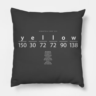 Yellow word code in the English Gematria Pillow