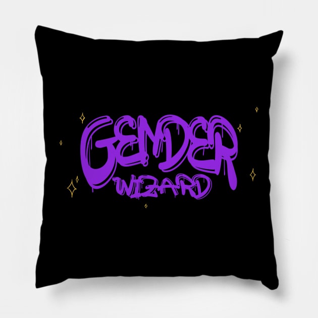 Gender Wizard Pillow by FindChaos