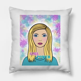 Girl Power Woman Portrait Pillow