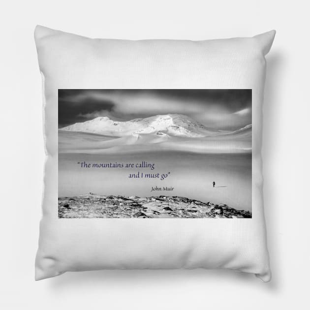 The Mountains are calling and I must go - John Muir Pillow by geoffshoults