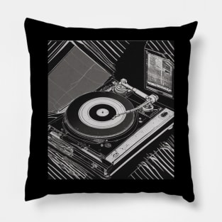 Turntable - Vintage Audio LP Vinyl Record Player Gift Pillow