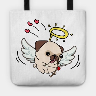 Cupid Pug Shooting Love Arrows on valentine's day Tote