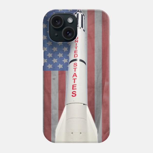 American Flag Space Rocket NASA Phone Case by W.Pyzel