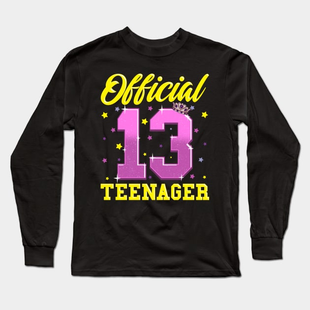 Official Teenager Girl 13th Birthday Gifts for 13 Year Old Long Sleeve T-Shirt