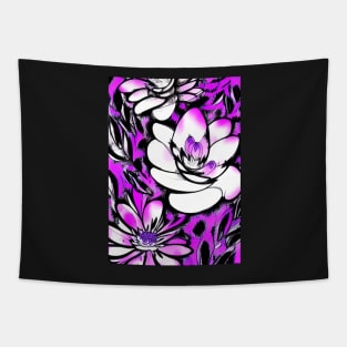 BOLD PINK AND BLACK FLORAL PRINT Tapestry