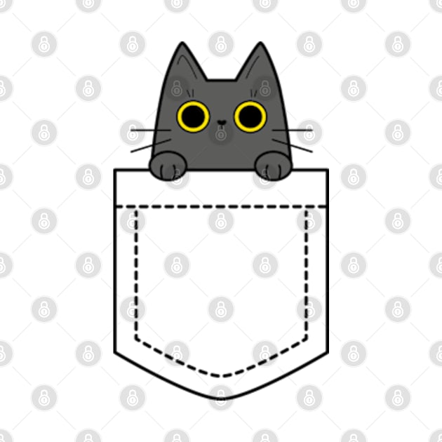 Cute cat in a pocket by Kaktus Tees