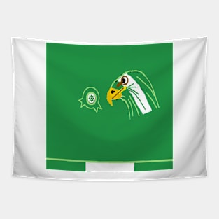 Green Sporty Nigeria on White Background Tapestry