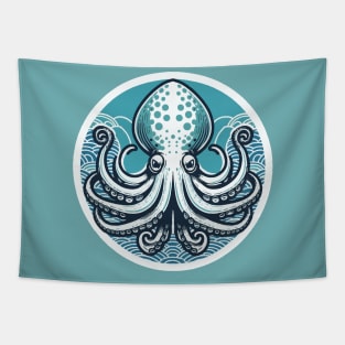 Squid Japanese Art Tapestry