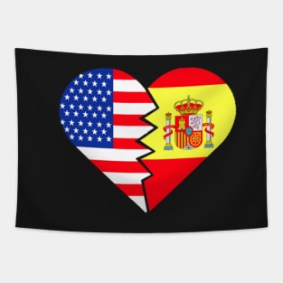 Spain Flag USA Flag Spanish Latino Hispanic Food Culture 2 Tapestry