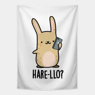 Hare-llo There Cute Hare Rabbit Pun Tapestry