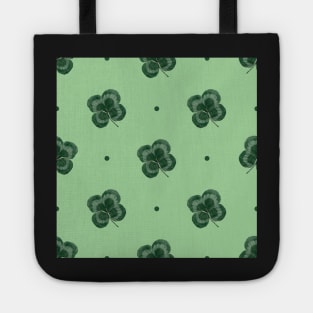 Lucky four leaf clover shamrock print on green Tote