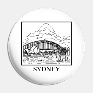 sydney line art illustration white background Pin