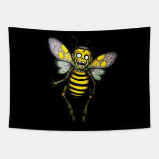 Zombee Halloween Funny Zombie and Bee Pun Tapestry