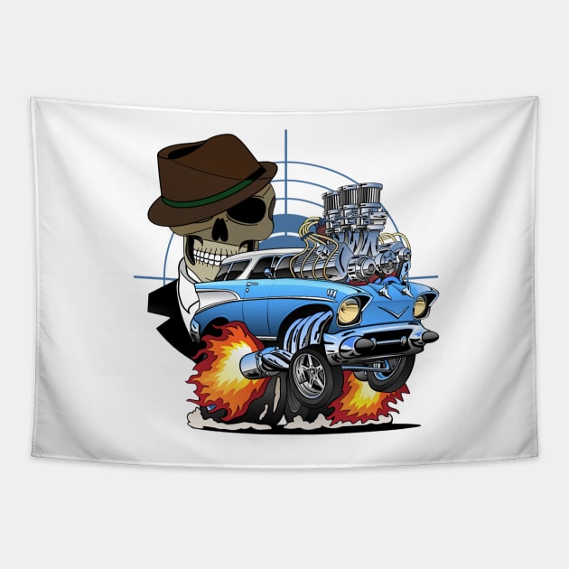 1957 Chevy Nomad Hot Rod Gangster Car Tapestry by Wilcox PhotoArt