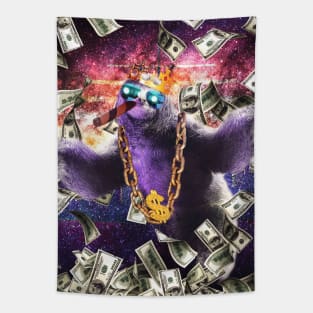 Bling Money Sloth Thug Tapestry