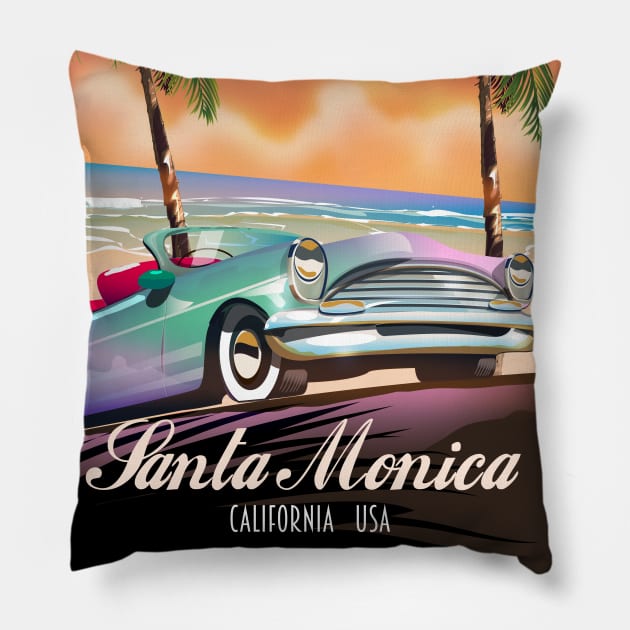 Santa Monica California USA Pillow by nickemporium1