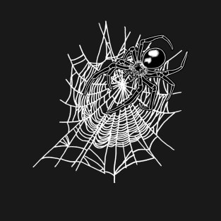 Black Widow Spider on Spiderweb T-Shirt