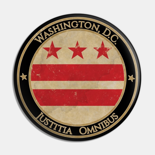 Vintage Washington DC USA United States of America American State Flag Pin by DragonXX