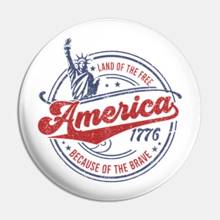 Retro 4th Of July, Groovy 4th Of July, Independence Day, America Land Of The Free Because Of The Brave Pin