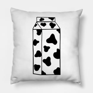 BLACK Cow Spot Milk Carton Pillow