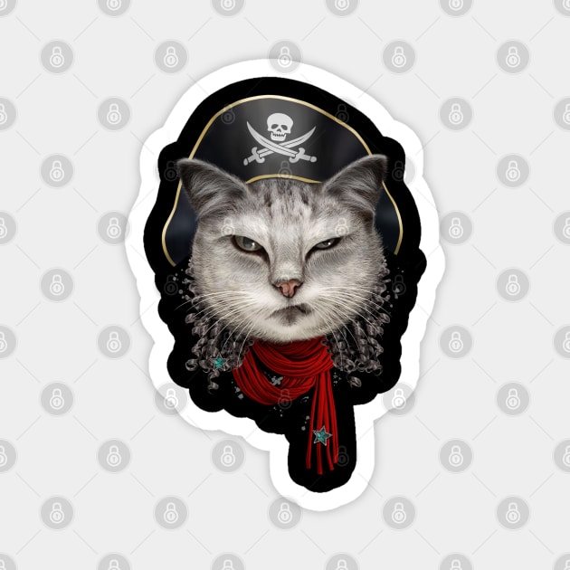 PIRATE CAT Magnet by ADAMLAWLESS