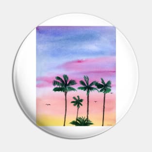 Colorful Sunset with Palm Trees Pin