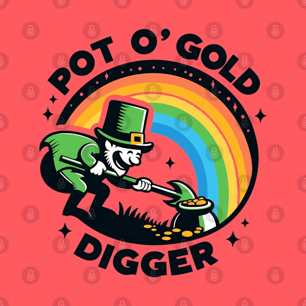 Pot of gold digger | St Patrick's Day Ireland | Funny Leprechaun digging gold by Nora Liak