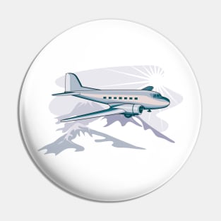 Propeller Airliner Flying Retro Pin