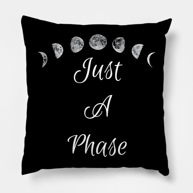 Just A Phase | Lunar Moon Phases Pillow by jverdi28