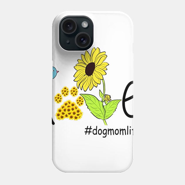 Love Bird Sunflower Dog Mom Life Phone Case by heryes store