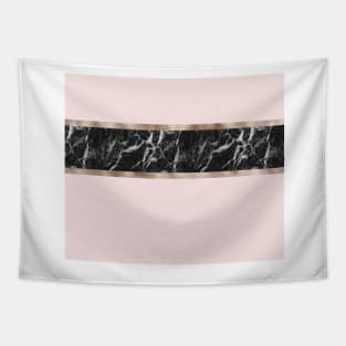 Strawberries and cream - black marble & rose gold Tapestry