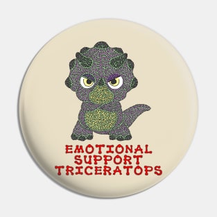 Emotional Support Triceratops Pin