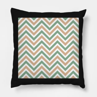 Pale Green Peach Chevron ZigZagFall Halloween Repeat Pattern Pillow