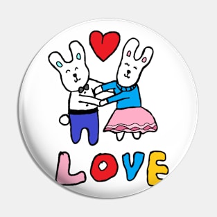 love bunny, rabbits, hand drawing Pin