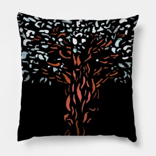 Tree Mystical and Magical - Tribal Nature Ink Art Pillow