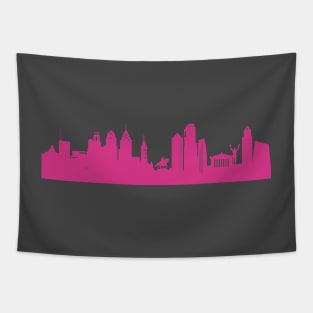 Philadelphia skyline pink Tapestry