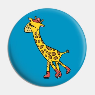 Rollerskater Giraffe Pin