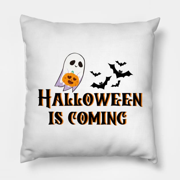 Halloween is Coming Pillow by Introvert Home 