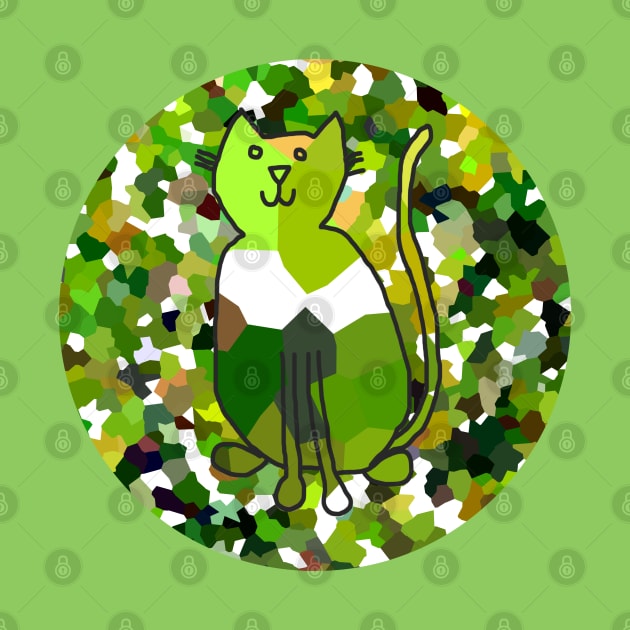 Small Cat on Green by ellenhenryart