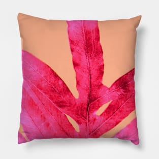 Peach Pink Ferns, Living Coral Pillow