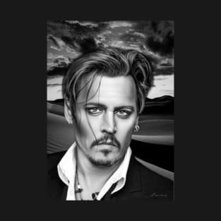 Jonny Portrait Illustration Support Depp Trail Digital Art T-Shirt