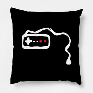 Video Game Controller Doodle White Pillow