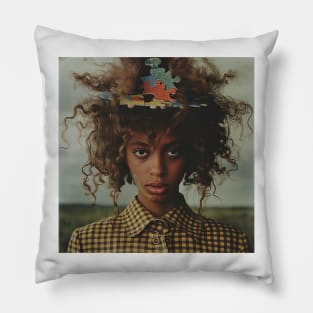 Black Girl Puzzle 4 Pillow