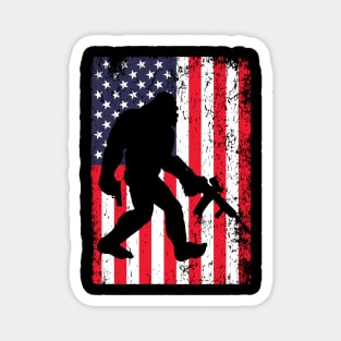 bigfoot american flag 4th of july Magnet